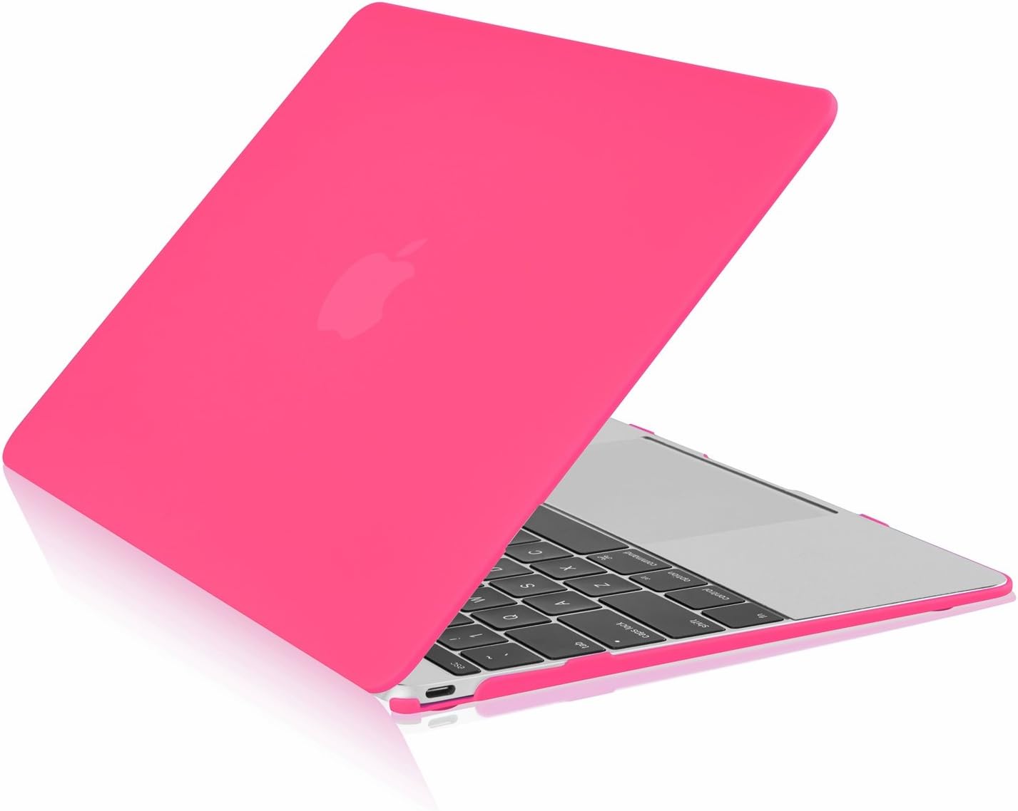 TOP CASE - Classic Series Rubberized Hard Case Compatible MacBook 12" Retina Display Model A1534 (Release 2015) - Hot Pink
