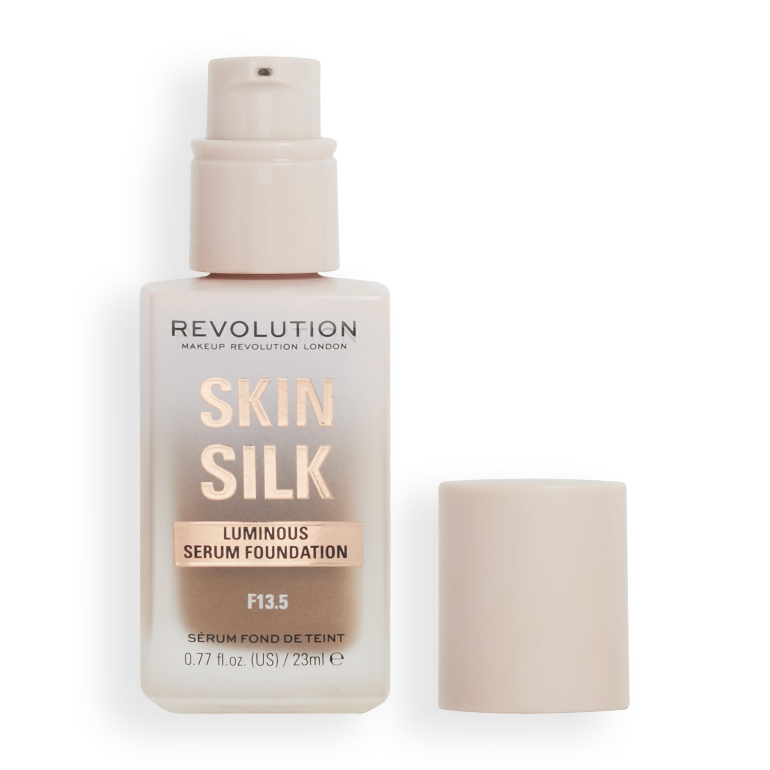 Makeup Revolution, Skin Silk Serum Foundation, Light to Medium Coverage, Contains Hyaluronic Acid, F13.5, 23ml