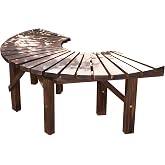 SQXLXDD Tree Bench Wrap Around, Wood Outdoor Curved Seating | Semicircular, weatherproof, armless backless, diameter 47.2 inch, fits garden park patio arbor corner, outside furniture