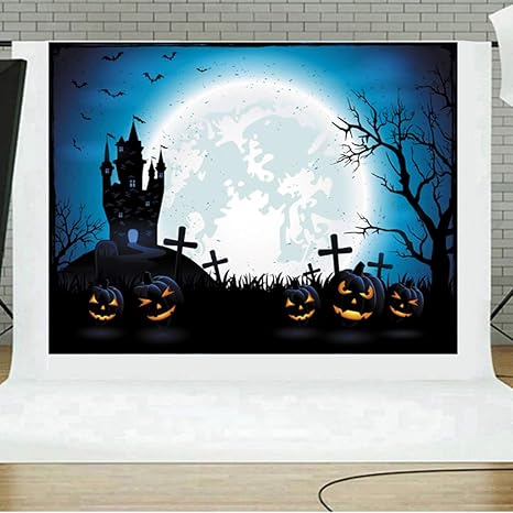 Amazon Co Jp A69qハロウィーン 装飾 背景布 再利用可能 デコレーション ハロウィンパーティー ホームデコレーション用小物 小道具 屋外 室内 学園祭 ハロウィーン雰囲気 背景装飾 パーティーの装飾スタジオフォトブース小道具 撮影壁紙 150x90cm E ホーム キッチン