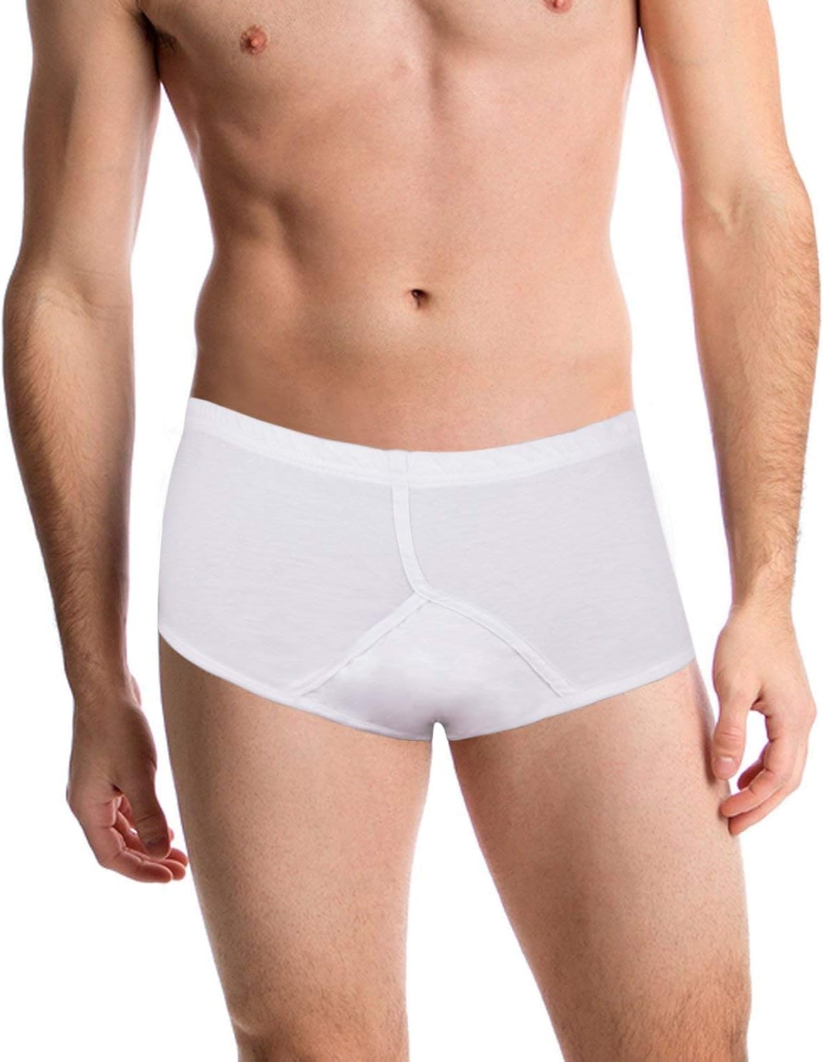 Incontinence Pants for Men. Black Y-Front Style That is Fitted and Discrete. High tech Fabric and Modern Cut Locks in Urine Incontinence. The Perfect Simple Solution for an Age-Old (White, Medium)