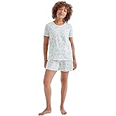Charter Club Women's Pajama Set, Floating Fauna Floral Print, Short Sleeve Top and Shorts, Small