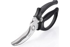 GERIOR Heavy Duty Poultry Shears - Kitchen Scissors for Cutting Chicken, Poultry, Game, Meat - Chopping Vegetable - Spring Loaded