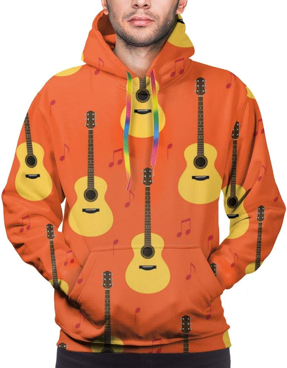 Men's Hoodie Guitar Music Texture Sweate Sweatshirt Men's Casual Hoodie