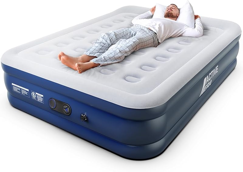 Active Era Premium King Size Inflatable Mattress with Built-In Pump