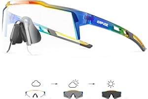 KAPVOE Photochromic Cycling Glasses MTB Clear Mountain Bike Sunglasses Transition Goggles Sports Baseball Running