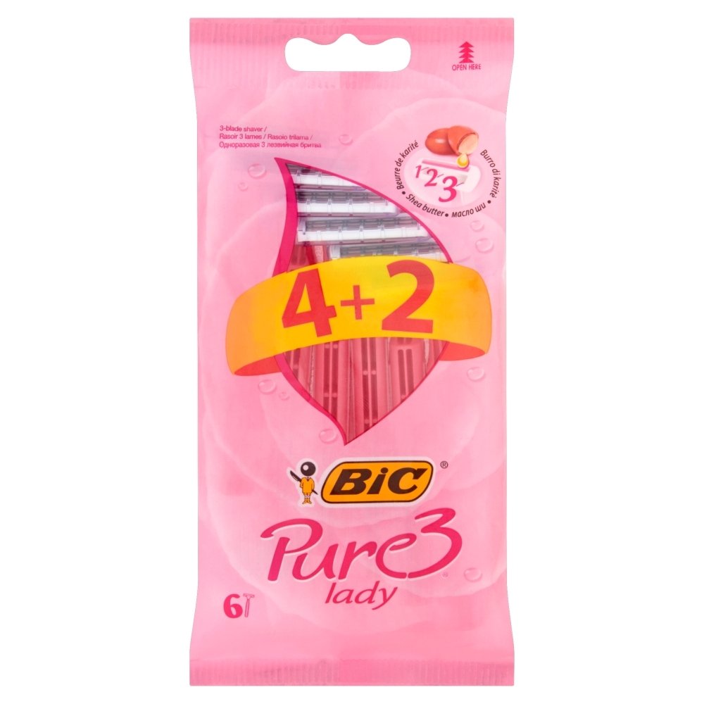 Bic Pure 3 Lady d l wom 4pcs o +2 free (3086123363823)