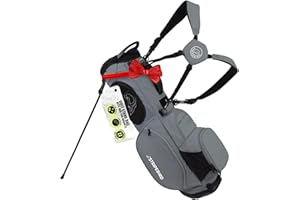 STRIPEBIRD Golf Stand Bag with Hub for Magnets - 4 Way Full-Length Dividers Golf Club Bag - Flexfit Rotatable & Adjustable Dual Straps - Lightweight Golf Bag Stand - Golf Bags for Men