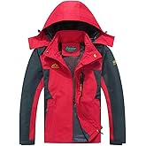 Spmor Men's Rain Jacket Waterproof with Hooded Hiking Outdoor Coat Lightweight Windbreaker
