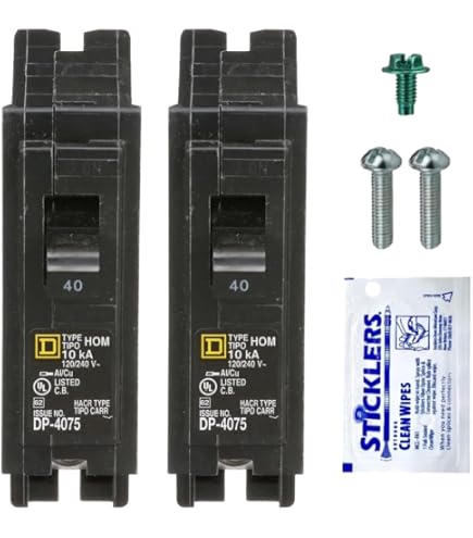 Square D QO140 1-Pole 40A Circuit Breaker – Standard Size, UL Listed For Residential Electrical Panels