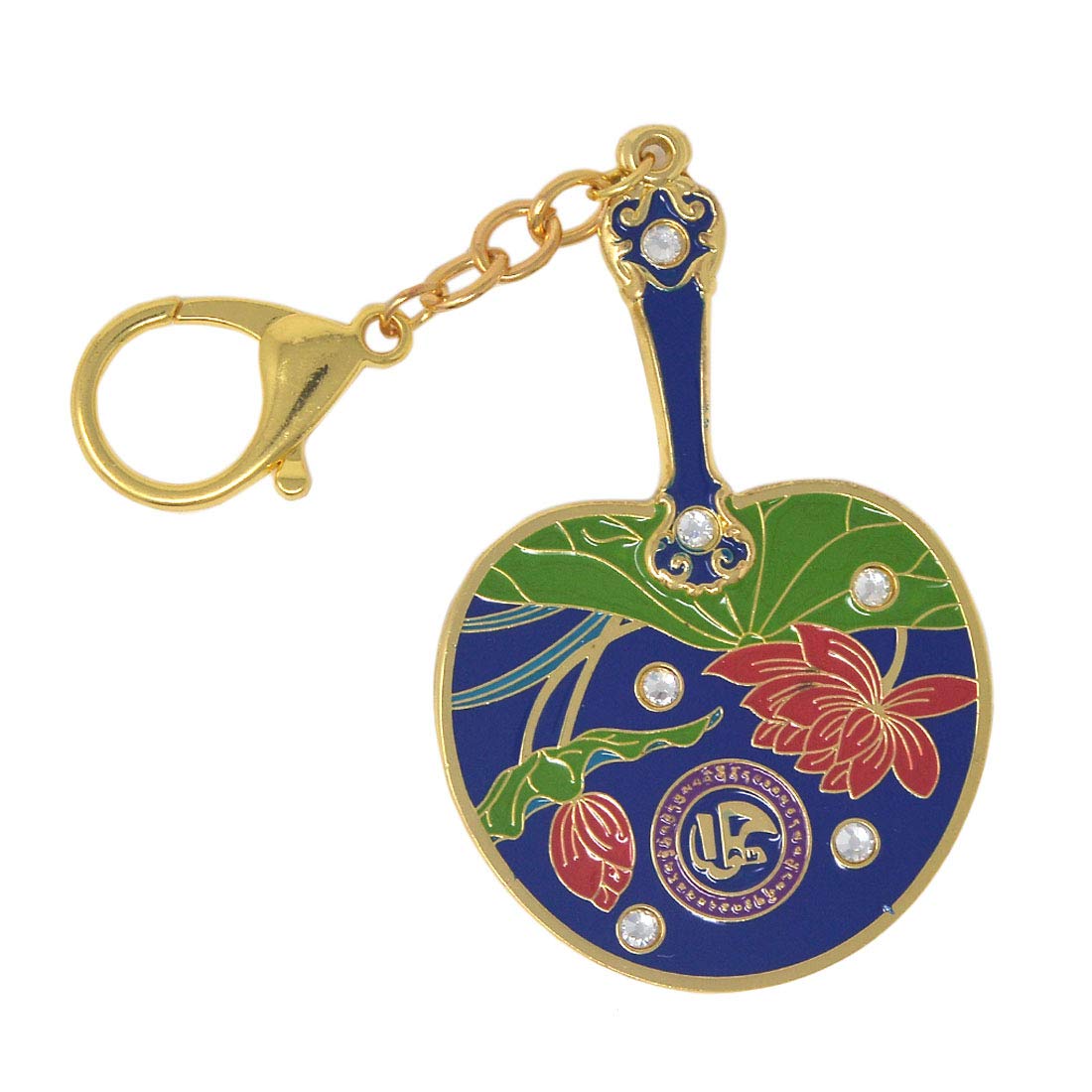 juanxian The Lotus Mirror Fan Keychain Brings Prosperity and Success Energies Your Way W Red String Bracelet W3658