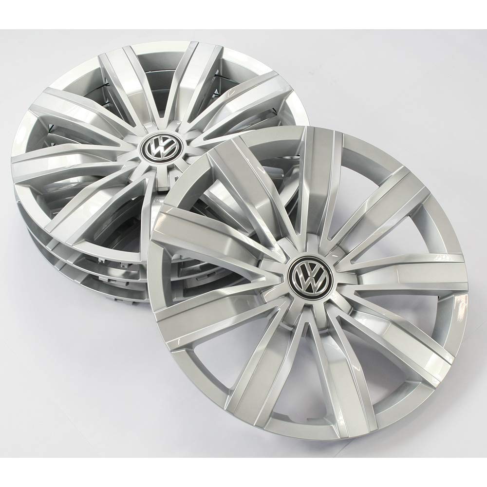 Volkswagen 5NA071457A Wheel Trims Hub Caps 17 Inch Steel Rims Brilliant Silver Set of 4