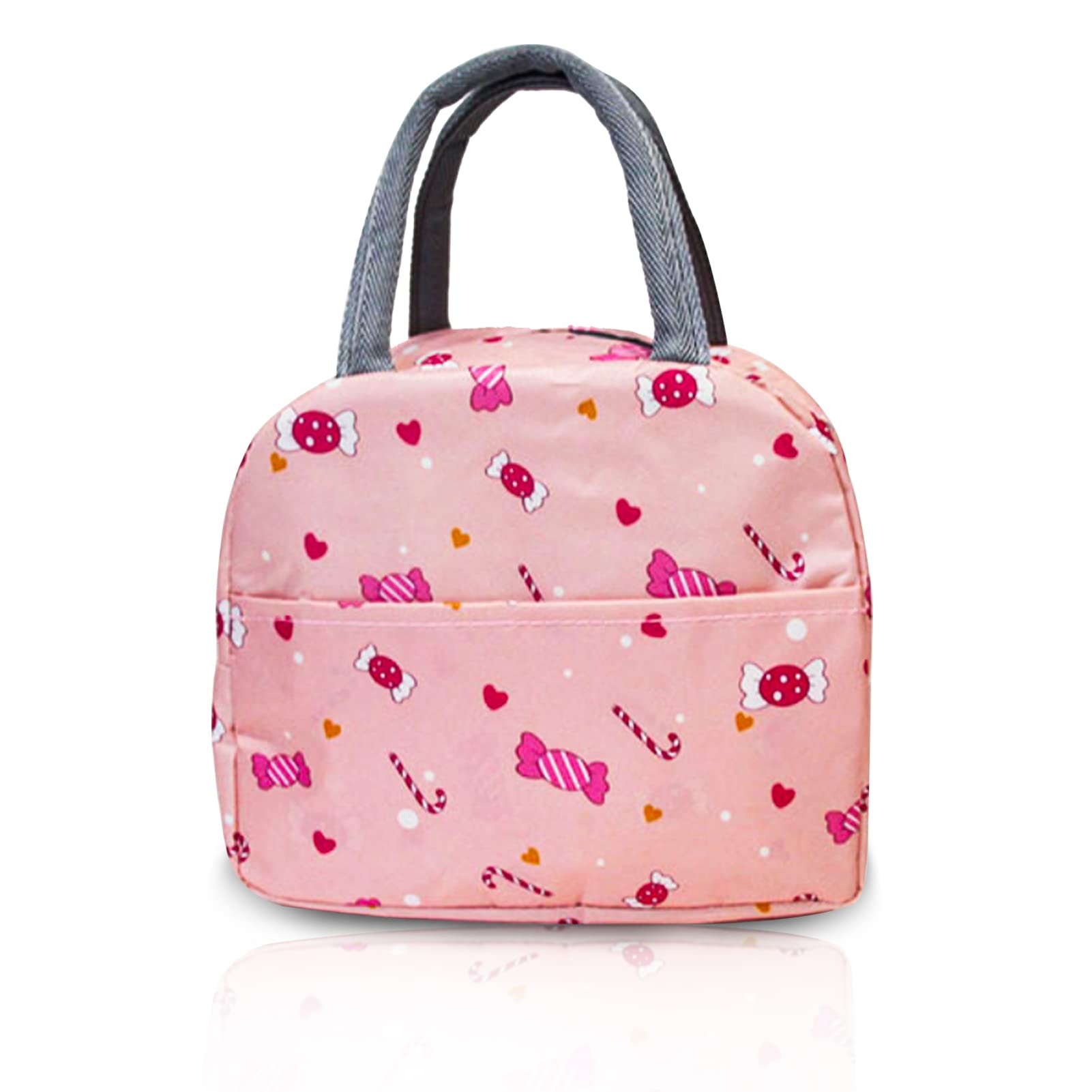 LAPONO Lunch Bag Insulated Tote Bag for Women Thermal Lunch Bags Wide Open Cooler Bags Water-Resistant Leak-Proof Lunch Organizer for Men Adults Girls Kids Outdoor Picnic School Work (Pink - Candy)