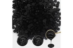 600pcs Black Wax Seal Beads, Andotopee Premium Sealing Wax Pellets for Stamp Seals, Wedding Invitations, Letter Envelopes, Scrapbook DIY Crafts & Formal Documents