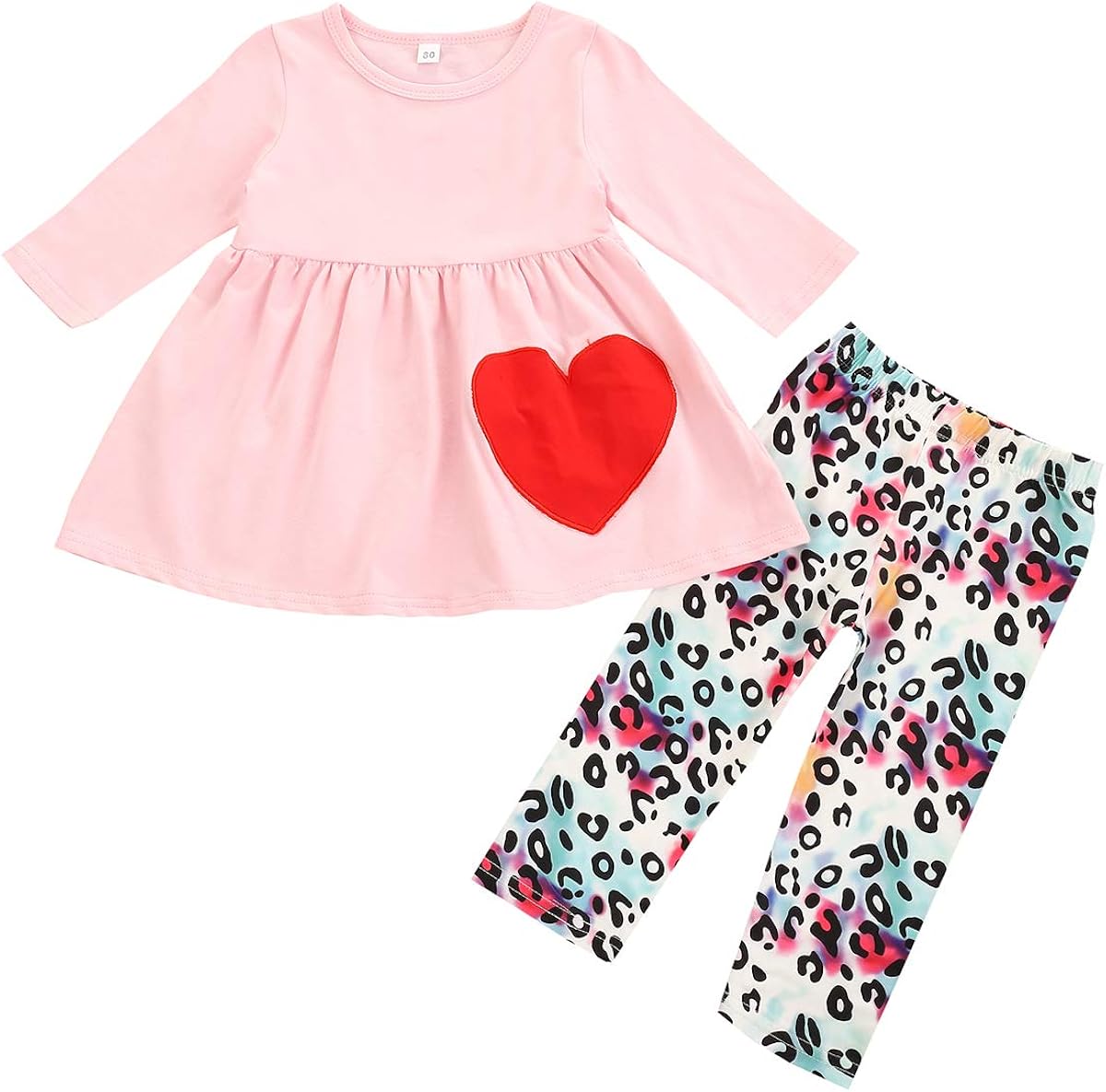 Toddler Baby Girl Valentines Day Outfit Heart Long Sleeve