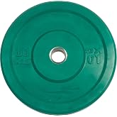 Color-Coded Rubber Training Bumper Plates | Olympic Weightlifting Plates in Kg &amp; Lb | Durable Solid Rubber with 2&rdquo; Center Steel Sleeve | Noise-Reducing, Floor-Protecting Weight Plates