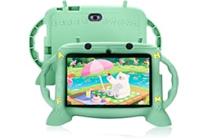 MENGDASH Kids Tablet 7 inch Android 11 for Toddler, 3GB RAM 32GB ROM Parental Control Dual Camera with Case for Educational (Mint Green)