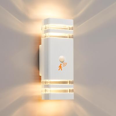 CELAVY Outdoor Wall Light with Motion Sensor IP65 GU10 LED 2 Pack White