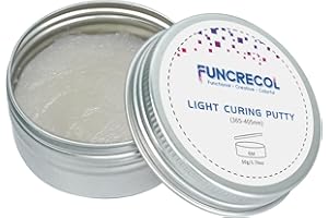 FUNCRECOL UV Light Curing Putty for Model Kit Repairs & Detailing, Fast Repair Filler for Nicks,Scratches,Cracks on Resin,Quartz,Ceramic,Wood,Plastic,Stone,and Other Countertop Surfaces,50g