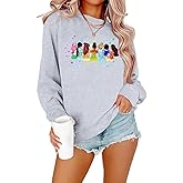 AMWIPE Magical Sweatshirts for Women Cute Princess Graphic Tee Family Vacation Trip Pullover Casual Long Sleeve Tops