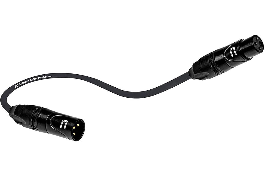 Balanced XLR Cable Male to Female - 0.5 Feet (6 inches) Black - Pro 3-Pin Microphone Cable Connector for Powered Speakers, Audio Interface or Mixer for Live Performance & Recording