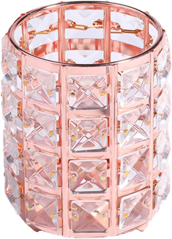 Beaupretty Crystal Pen Holder Makeup Brush Holder Pencil Collection Cosmetic Storage Organizer Container for Home Office Birthday (Silver