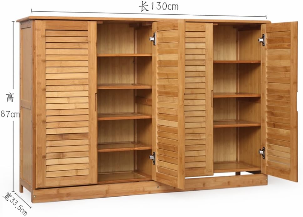 Amazon Com Mcuwehgfet Wooden Shoe Cabinet Bamboo Shoe Rack Solid Wood Simple Shoebox Storage Room Shoe Rack Multilayer Multifunction Porch Door Cabinet M Home Kitchen