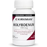 Kirkman Molybdenum 100 mcg Trace Mineral Supplement, 100 Veg Capsules | Molybdenum Glycinate for Sulfite &amp; Sulfur Metabolism, Balanced Enzyme Function, Hypoallergenic Formula for Adults &amp; Kids 4+