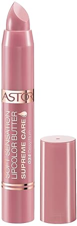 Astor Soft Sensation Lipcolor Butter Supreme Care, 034 Dewy Plum, pflegender Lippenstift, 1er Pack (1 x 5 g)