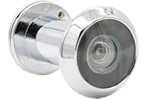 Guangstar Safety One Way Front Door Viewer with 200 Degree Angle, Heavy Duty Peephole Made by Brass with Privacy Cover, Chrome, Pack of 1