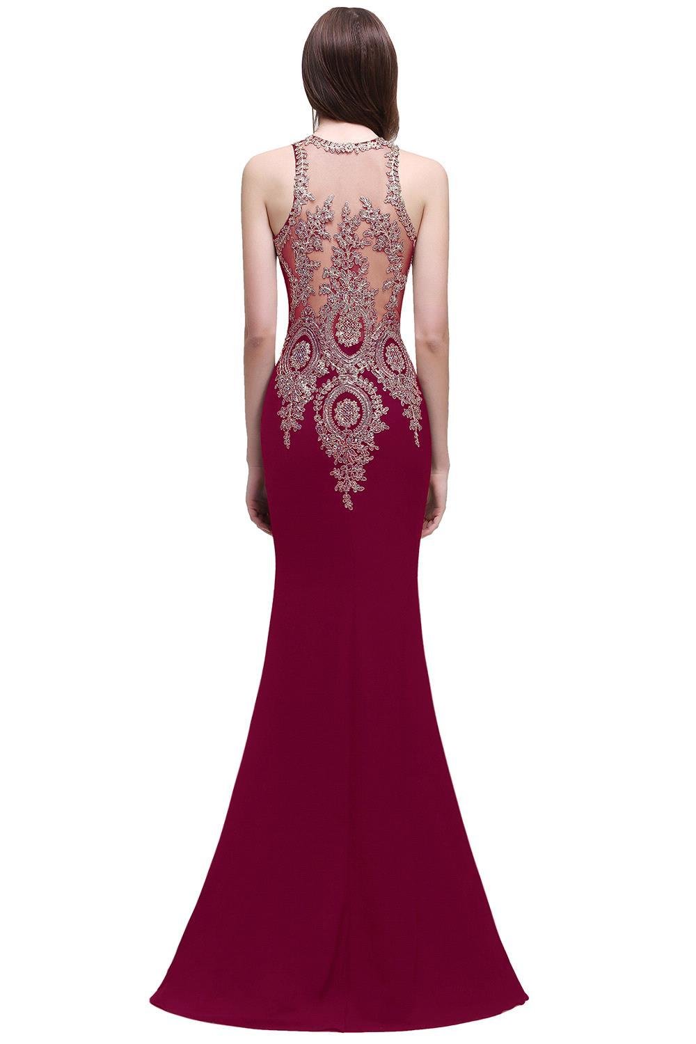 MisShow Women Lace Mermaid Prom Evening Gowns Long Formal Ball Gala Dress