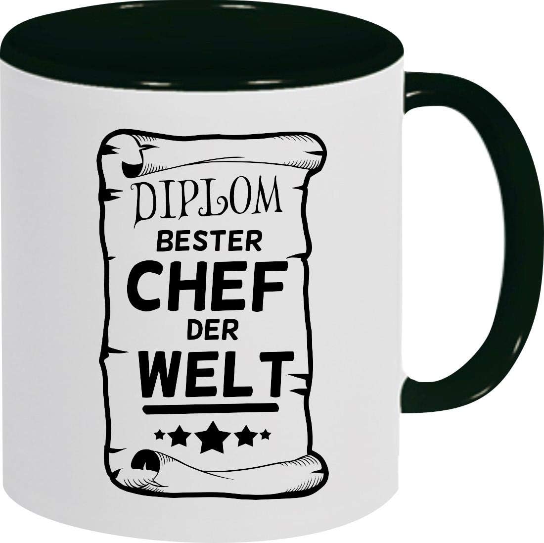 Shirtinstyle Kaffeepott Kaffeetasse, Diplom Bester Chef der Welt