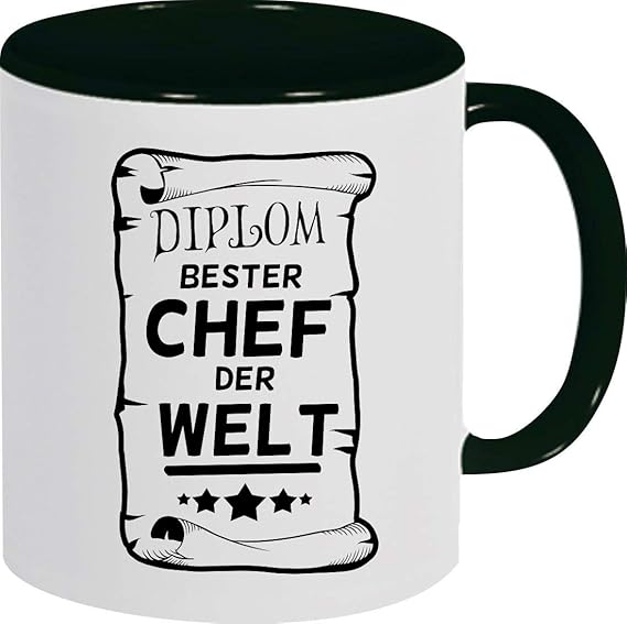 Shirtinstyle Kaffeepott Kaffeetasse, Diplom Bester Chef der Welt