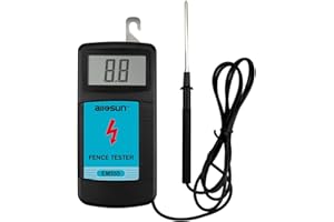 ALLSUN ALLOSUN Electric Fence Tester Fault Finder Digital Electric Fence Voltage Tester Max 9.9kv, Blue (EM555)