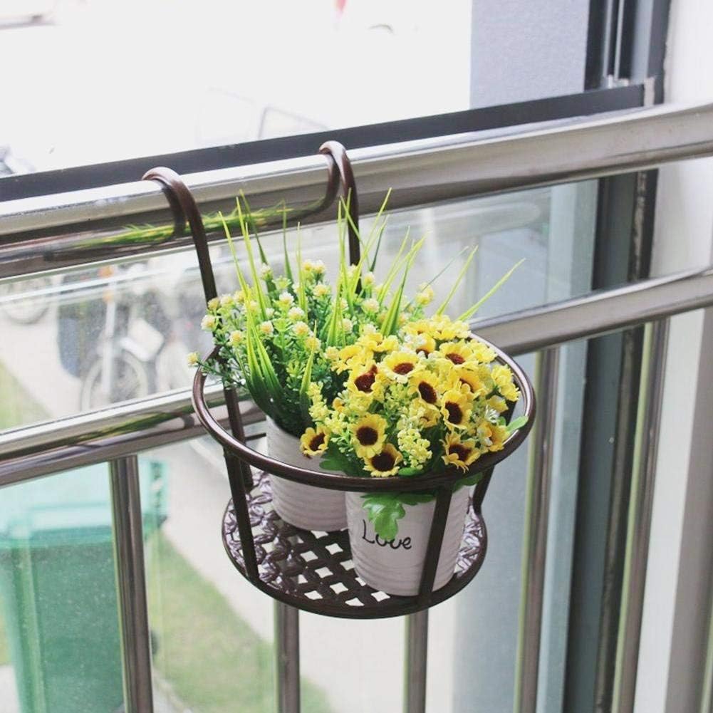 DYHQQ Jardinera para Balcones Colgantes Macetas para Plantas Colgantes Macetas para macetas Sujetador de Canal para Uso en Balcones, cercas, Paredes de ladrillo o barandas,C,2PCS