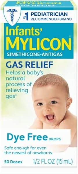 MYLICON INFANTS’ GAS RELIEF DYE FREE DROPS – .5 OZ, PACK OF 2