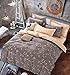 OWLHT 3 Pieces Bedding Sets for Unisex 100% Cotton 800TC 1 Duvet Cover and 2 Pillow Cases Included Starry Sky Constellation Patterns Queen Size