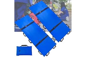 Japard Portable Transport Stretcher with 12 Rubber Handles & Carrying Bag – Dog Stretcher & Gurney, Patient Animal Mover for Outdoor Emergency Casualty Evacuation (Blue - 2 pcs)