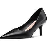 CosyFever Womens Pumps, Pointed Toe Mid Heel Stiletto Pumps, Slip On Dress Pumps