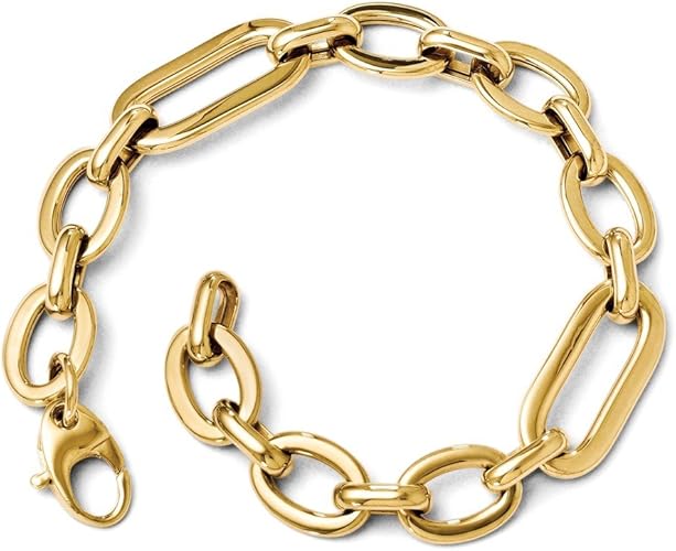 Amazon Com Q Gold Leslie S 14k Polished 7in Fancy Link Bracelet