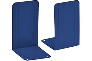 Acrimet Premium Metal Bookends (Heavy Duty) (Deep Blue Color) (1 Pair)