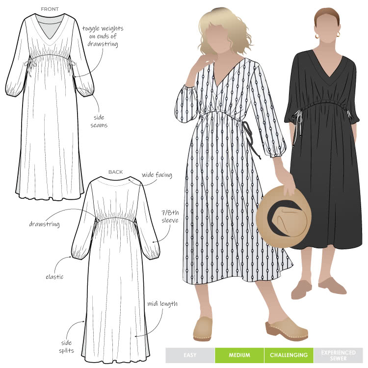 Style Arc Sewing Pattern - Naomi Woven Dress (Sizes 10-22)