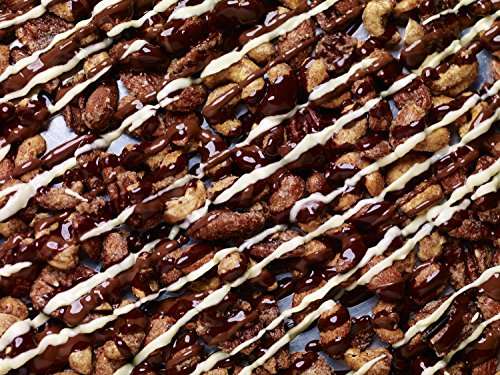 BobbySue's Nuts Its Raining Chocolate 8oz Jar, All Natural Nut Mix of Almonds, Pecans, and Cashews