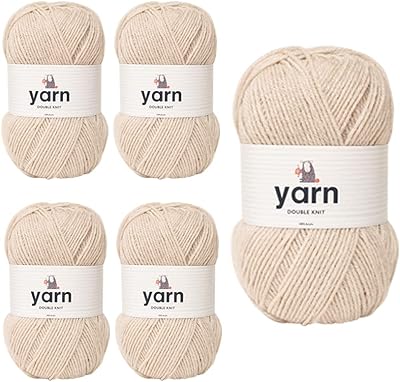 Korbond DK Beige Yarn 5 x 100g Acrylic Wool 1450m Double Knit DK