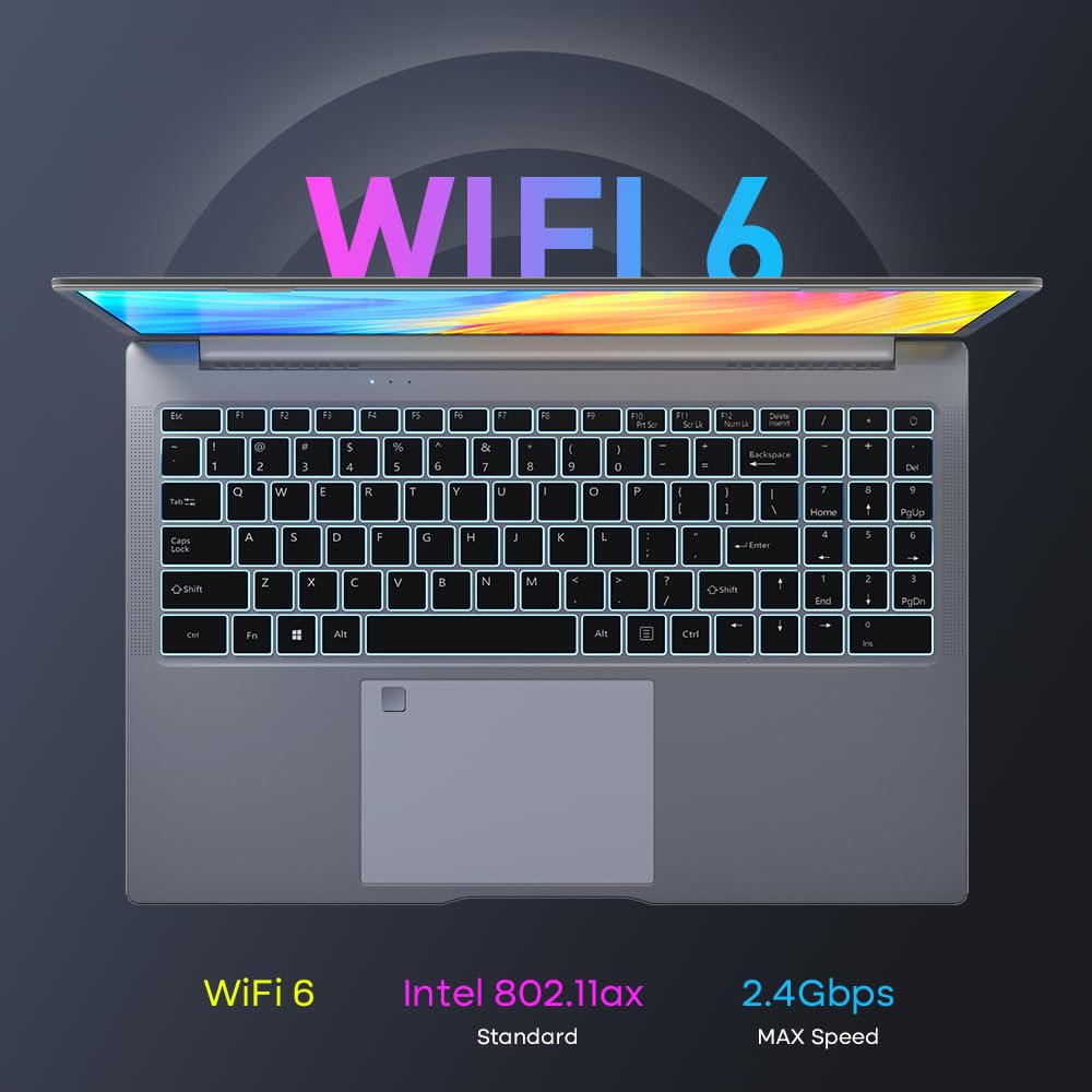 N16 Pro Gaming Laptop 16 inch 2.5K 2560*1600 IPS 165Hz Display 13th Intel Core i7-13620H 32GB DDR4 RAM 1TB PCIe SSD WiFi 6 Fingerprint unlocking Backlit keyboard Computer Notebook Windows 11