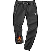 CANGHPGIN Men's Fleece Lined Pants Water Resistant Winter Warm Sweatpants Athletic Joggers Pant with Zipper Pockets