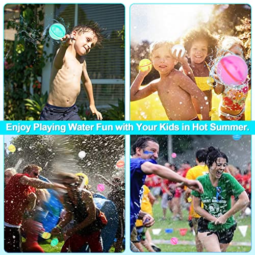 AiParty Reusable Water Balloons, Pack of 5 Silicone and Magnets Refillable Throwable Splash Self Sealing Water Splash Ball for Summer Outdoor Party, Pool Beach Toys for Kids