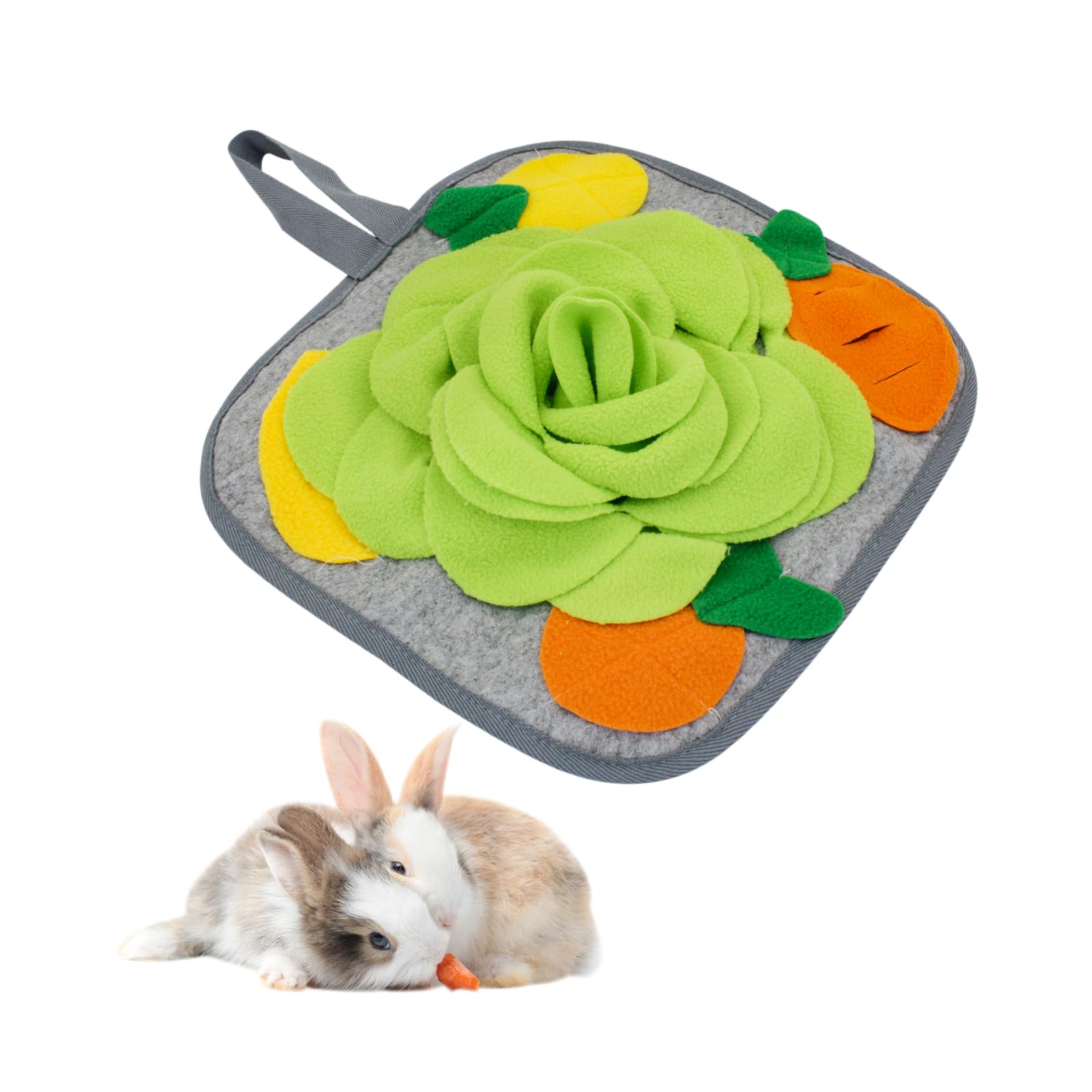 Andiker Rabbit Foraging Mat, 11.8Inch Anti-Slip Rabbit Snuffle Mat with Hanging Rope, Colorful Bunny Snuffle Pad for Chinchillas, Birds, Puppy, Guinea Pig, Snuffle Training (B) — image 1