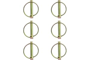 WISSXNA 6PCS Heavy Duty PTO and Hitch Lynch Pins, Clip and Cast Iron Pull Ring & Positioning Pin for Trucks, Tractors, Hand Carts, Towing Mowing,Lawn Mowers & Trailers(5/16’’ *1-3/4’’)