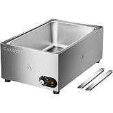 CAMMOO 1200W Electric Steam Table Food Warmer | 86-185&deg;F Knob Control Helps Hold Serving Temperature for Soups, Sauces and Entrees During Catering or Restaurant Service